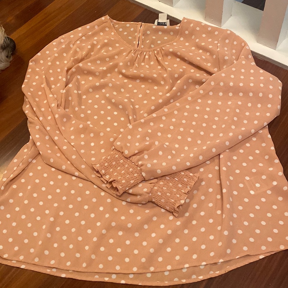 J crew polka dot blouse medium